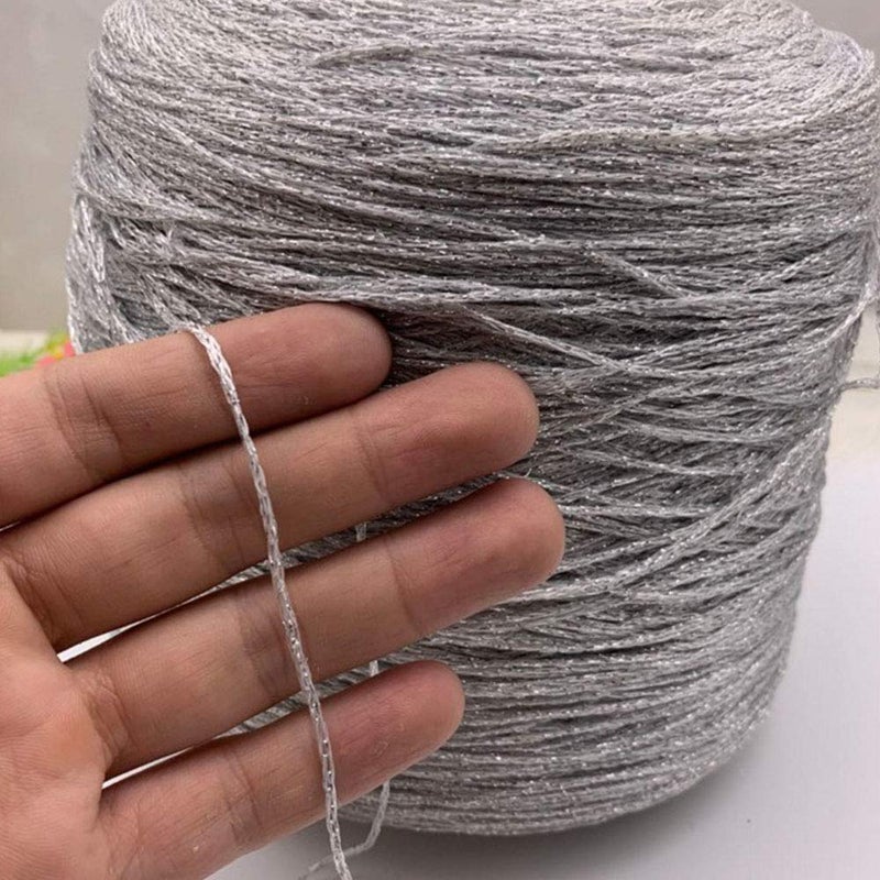 Clisil 50g Silver & Gold Lurex Glitter Yarn - Metallic Crochet Thread for DIY Art, Bags, Accessories, Sweaters, Scarves, Home & Wedding Decorations - Image 3